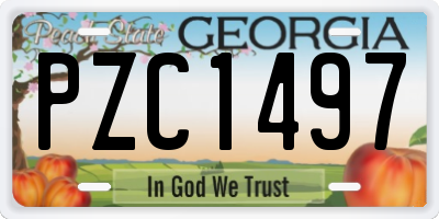 GA license plate PZC1497