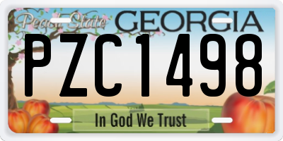GA license plate PZC1498