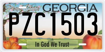 GA license plate PZC1503