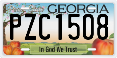 GA license plate PZC1508