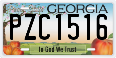 GA license plate PZC1516