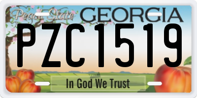 GA license plate PZC1519