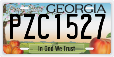GA license plate PZC1527