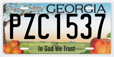 GA license plate PZC1537