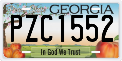 GA license plate PZC1552