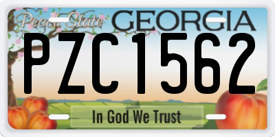 GA license plate PZC1562
