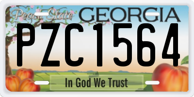 GA license plate PZC1564