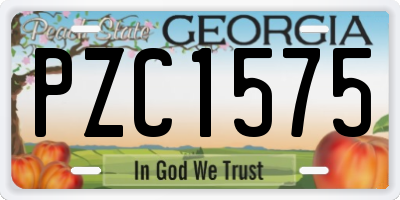 GA license plate PZC1575