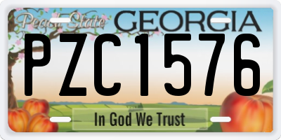 GA license plate PZC1576