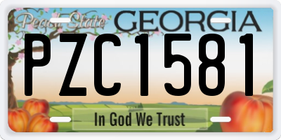 GA license plate PZC1581