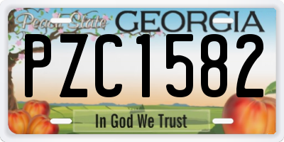 GA license plate PZC1582