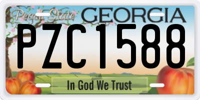 GA license plate PZC1588