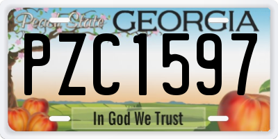 GA license plate PZC1597