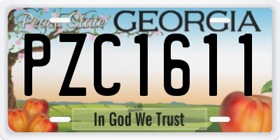 GA license plate PZC1611