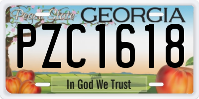 GA license plate PZC1618