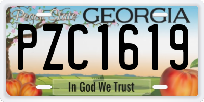GA license plate PZC1619