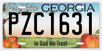 GA license plate PZC1631