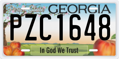 GA license plate PZC1648
