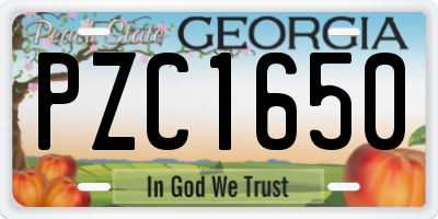 GA license plate PZC1650