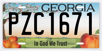 GA license plate PZC1671