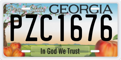 GA license plate PZC1676
