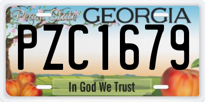 GA license plate PZC1679