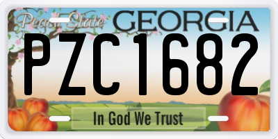 GA license plate PZC1682