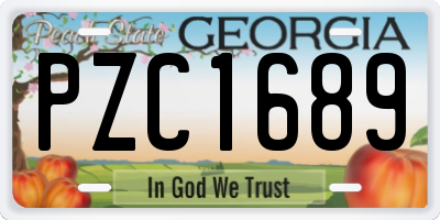 GA license plate PZC1689