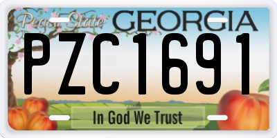 GA license plate PZC1691
