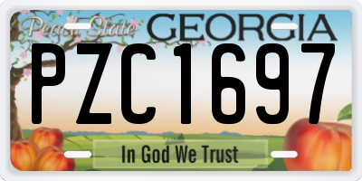 GA license plate PZC1697