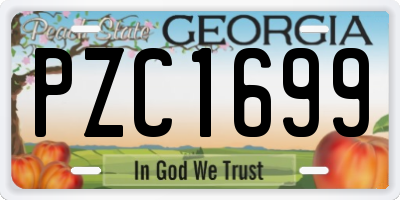 GA license plate PZC1699