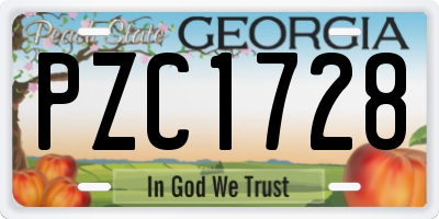 GA license plate PZC1728