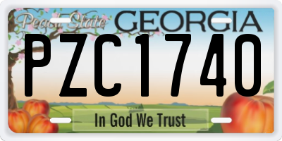 GA license plate PZC1740