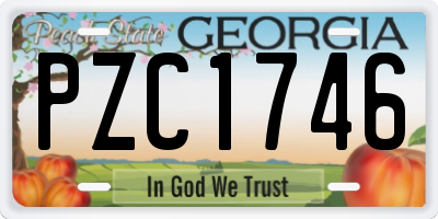 GA license plate PZC1746