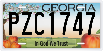 GA license plate PZC1747