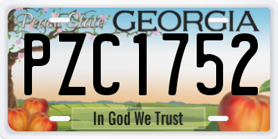 GA license plate PZC1752