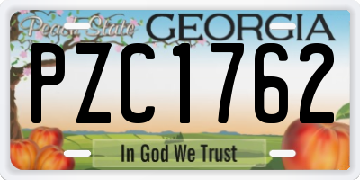 GA license plate PZC1762