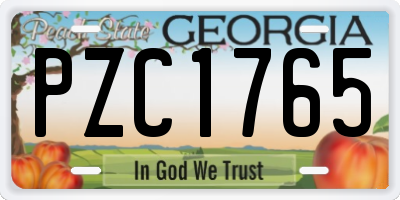 GA license plate PZC1765