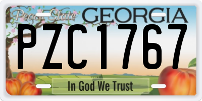 GA license plate PZC1767