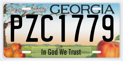 GA license plate PZC1779