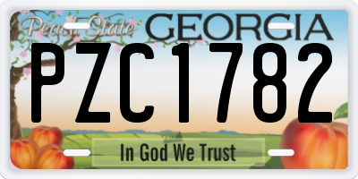 GA license plate PZC1782