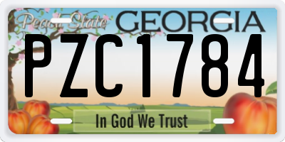 GA license plate PZC1784