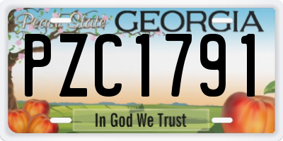 GA license plate PZC1791