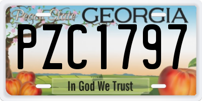 GA license plate PZC1797