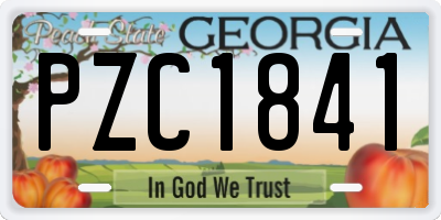 GA license plate PZC1841