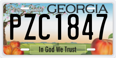 GA license plate PZC1847