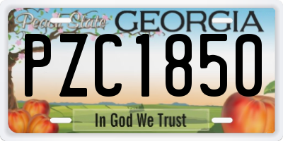 GA license plate PZC1850