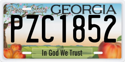 GA license plate PZC1852