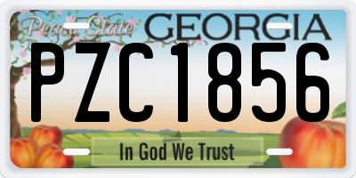 GA license plate PZC1856