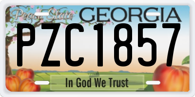 GA license plate PZC1857